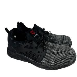 SUADEX Steel Toe Shoes Unisex Work Safety Shoes Non-Slip Women 8 Men 6.5 Black